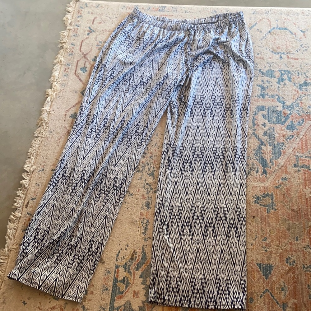 Blue and white pants